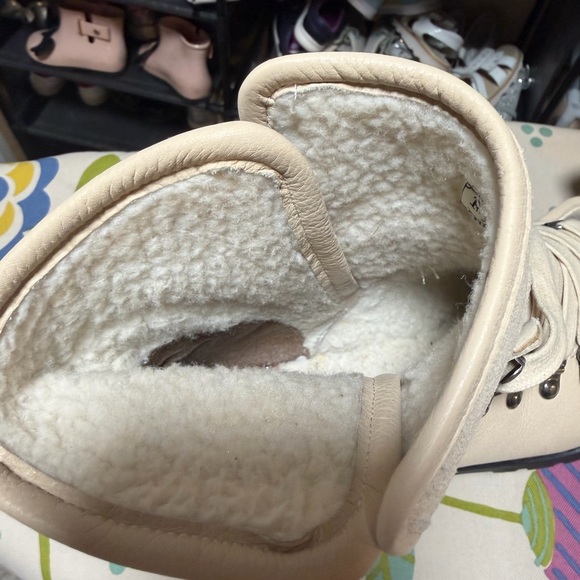 Frye Cream Combat Boots - Picture 4 of 5